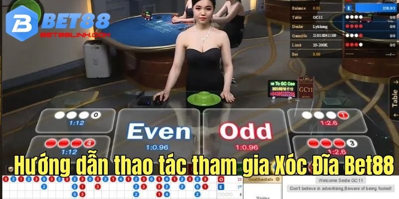 Hướng dẫn thao tác tham gia Xóc Đĩa Bet88 